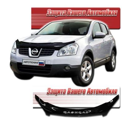 Дефлектор капота Classic черный Nissan Qashqai 2007.