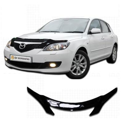 Дефлектор капота Classic черный Mazda 3 2004 - 2009.