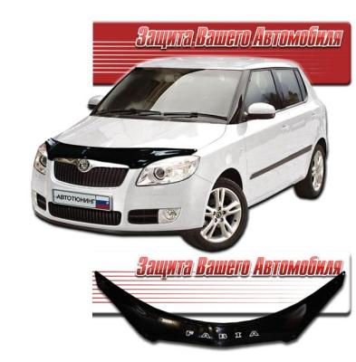 Дефлектор капота Classic черный Skoda Fabia 2007.