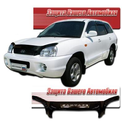 Дефлектор капота Classic черный Hyundai Santa Fe (Classic) 2001.