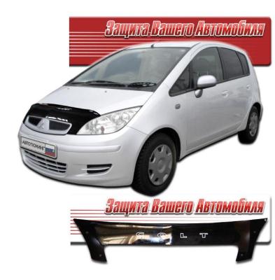 Дефлектор капота Classic черный Mitsubishi Colt 2002 - 2005.