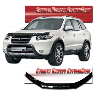 Дефлектор капота Classic черный Hyundai Santa Fe 2008.