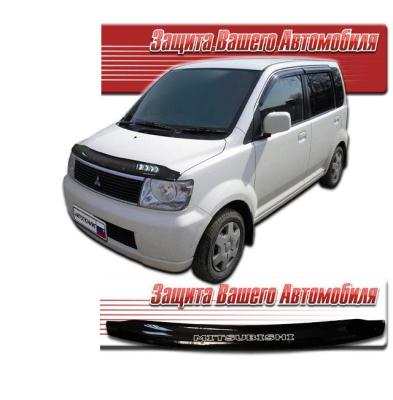 Дефлектор капота Classic черный Mitsubishi eK-Wagon 2001.