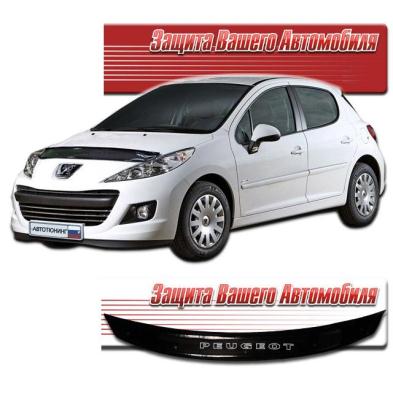 Дефлектор капота Classic черный Peugeot 207 2009.