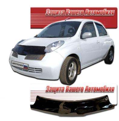 Дефлектор капота Classic черный Nissan Micra 2004 - 2006.