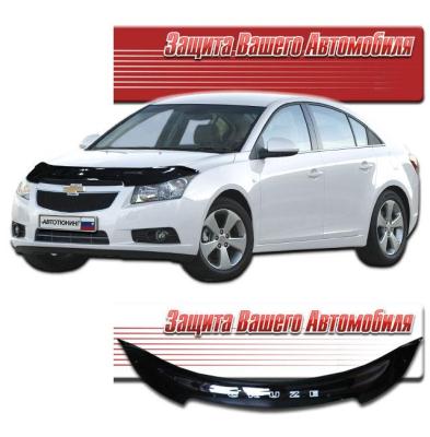 Дефлектор капота Classic черный Chevrolet Cruze (седан).