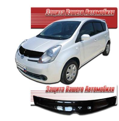 Дефлектор капота Classic черный Nissan Note 2005.