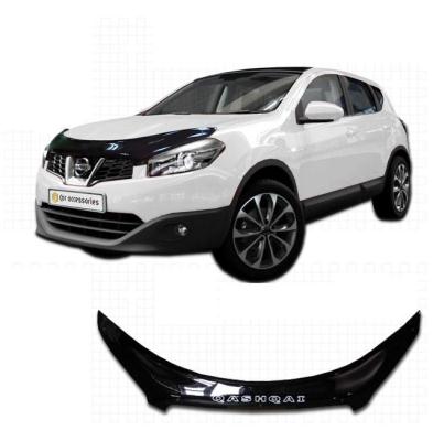 Дефлектор капота Classic черный Nissan Qashqai 2010.