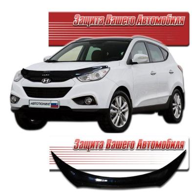 Дефлектор капота Classic черный Hyundai Tucson 2010.