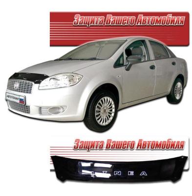 Дефлектор капота Classic черный Fiat Linea 2007 - наст. время.