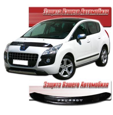 Дефлектор капота Classic черный Peugeot 3008 2010.