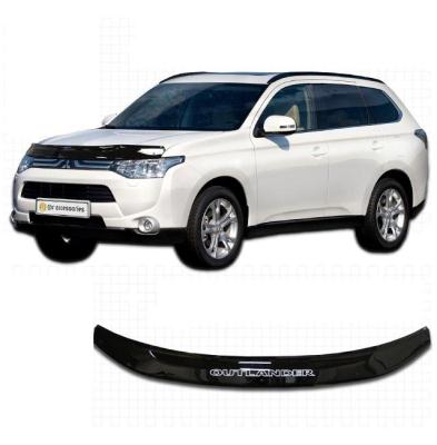 Дефлектор капота Classic черный Mitsubishi Outlander 2012.