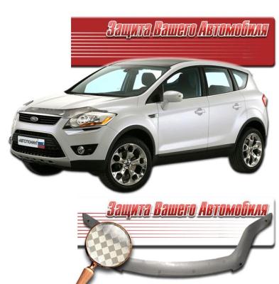 Дефлектор капота Шелкография серебро Ford Kuga 2008 - 2012.