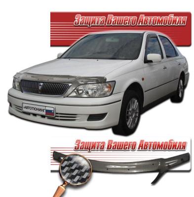 Дефлектор капота Шелкография "карбон" серебро Toyota Vista 1998 - 2000.