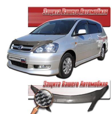 Дефлектор капота Шелкография "карбон" серебро Toyota Ipsum 2001 - 2003.