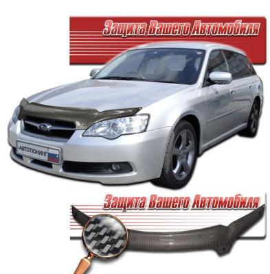 Дефлектор капота Шелкография "карбон" серебро Subaru Legacy 2003.