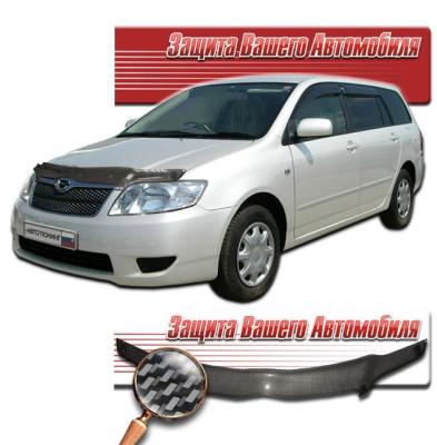 Дефлектор капота Шелкография "карбон" серебро Toyota Corolla Fielder 2004.