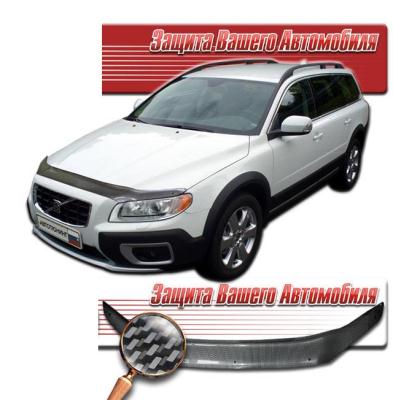 Дефлектор капота Шелкография "карбон" серебро Volvo XC 70 2009.