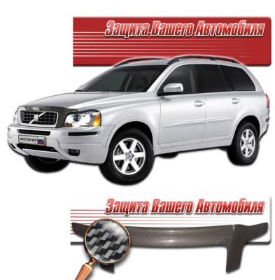 Дефлектор капота Шелкография "карбон" серебро Volvo XC 90 2009.