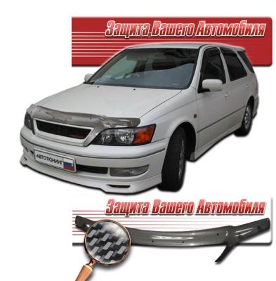 Дефлектор капота Шелкография "карбон" серебро Toyota Vista Ardeo 1998 - 2000.