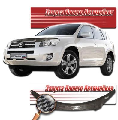 Дефлектор капота Шелкография "карбон" серебро Toyota RAV 4 2009.