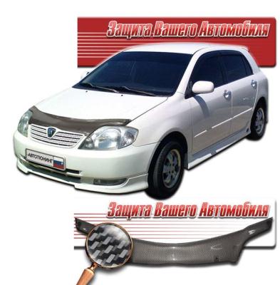 Дефлектор капота Шелкография "карбон" серебро Toyota Corolla Runx 1999 - 2004.