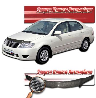 Дефлектор капота Шелкография "карбон" серебро Toyota Corolla 2004.