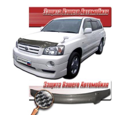 Дефлектор капота Шелкография "карбон" серебро Toyota Kluger V 2004.