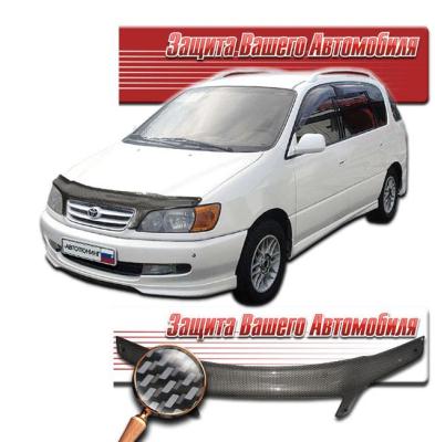 Дефлектор капота Шелкография "карбон" серебро Toyota Ipsum 1999 - 2001.