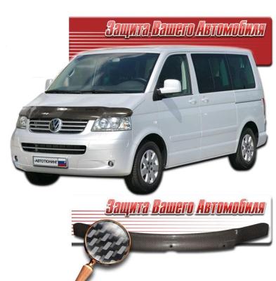 Дефлектор капота Шелкография "карбон" серебро Volkswagen Caravelle 2003.