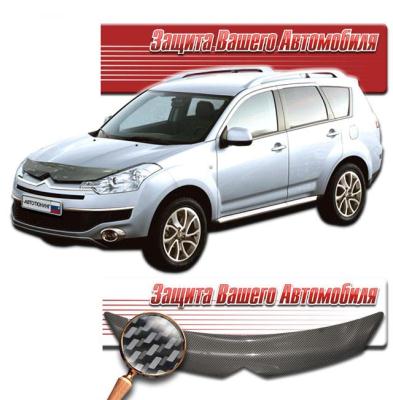 Дефлектор капота Шелкография "карбон" серебро Citroen C-Crosser 2007.