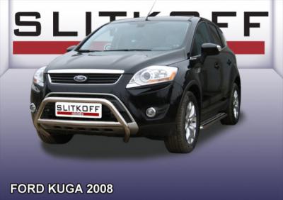 Кенгурятник d57 низкий  с перемычкой Ford Kuga 2008.