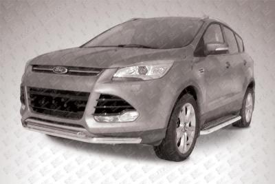 Защита переднего бампера d57+d57 двойная Ford Kuga 2013.