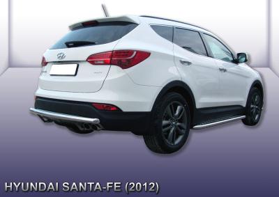 Защита заднего бампера d57 длинная Hyundai Santa Fe 2012.