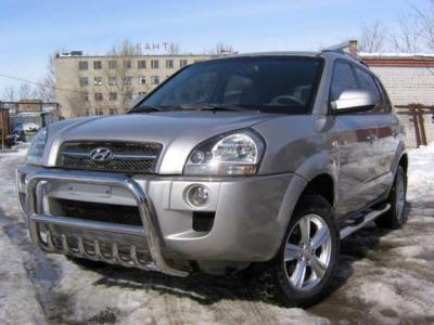 Кенгурятник d57 низкий  c защитой картера Hyundai Tucson.