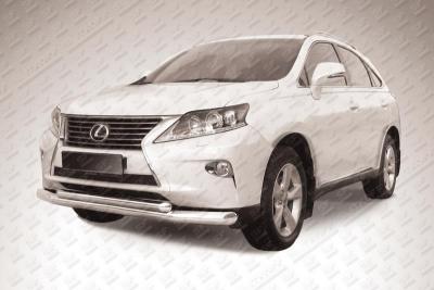 Защита переднего бампера d76+d57 двойная Lexus RX-350/RX-270 2012.