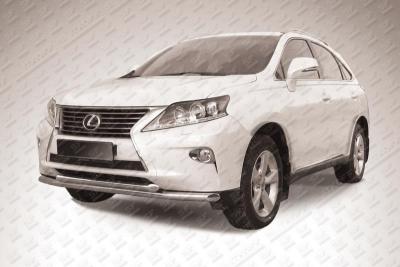 Защита переднего бампера d57+d57 двойная Lexus RX-350/RX-270 2012.