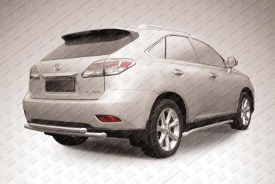 Защита заднего бампера d57+d57 двойная Lexus RX-350/RX-270 2012.