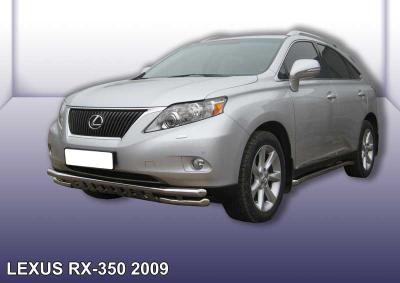 Защита переднего бампера d57+d57 двойная с защитой картера Lexus RX350 2009.