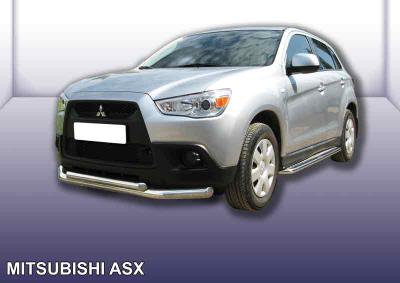 Защита переднего бампера d76+d57 двойная Mitsubishi ASX.