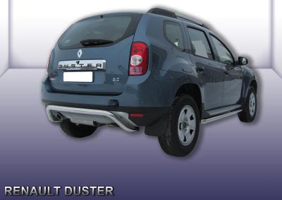 Защита заднего бампера d57 "скобка" Renault Duster.