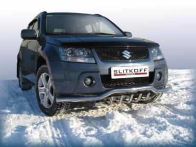 Защита переднего бампера d57 с защитой картера Suzuki Grand Vitara.