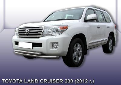 Защита переднего бампера d76+d57 двойная Toyota Land cruiser 200.