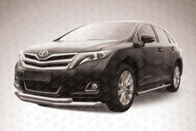 Защита переднего бампера d76+d57 двойная Toyota VENZA 2012.