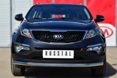 Защита переднего бампера d63 (секции) Sportage Kia 2014.