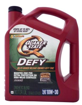 Quaker State Defy Synthetic Blend SAE 10W-30 Motor Oil .