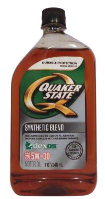 Quaker State 5W-30 Synthetic Blend Motor Oil .