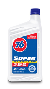 76 76 SUPER SYNTHETIC BLEND MOTOR OIL SAE 5W30 .