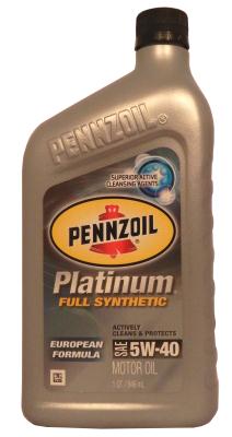 Pennzoil PENNZOIL PLATINUM EUROPEAN FORMULA 5W-40 .