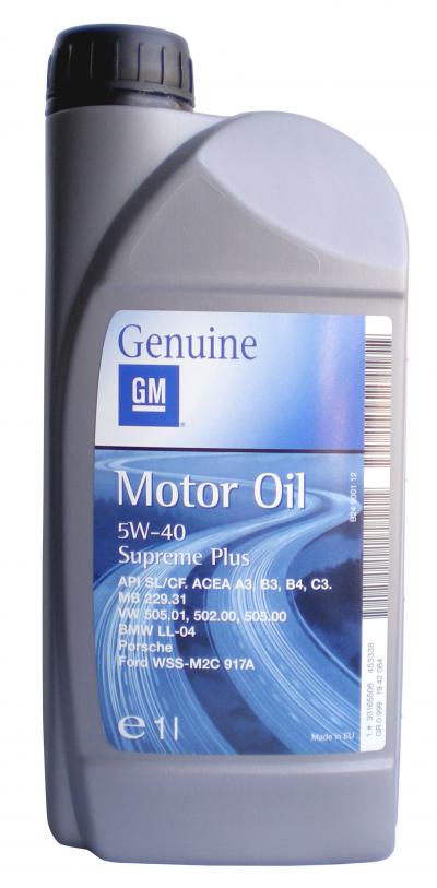 General Motors MOTOR OIL SUPREME PLUS .